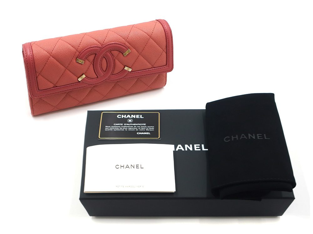 CHANEL フィリグリー　長財布　キャビアスキン