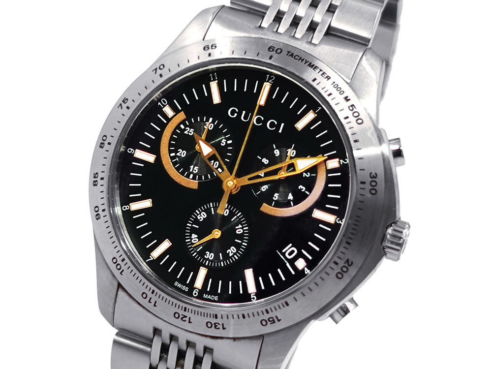 グッチ Gタイムレス クロノグラフ メンズウォッチ ブラック 126.2 YA126257 トップ