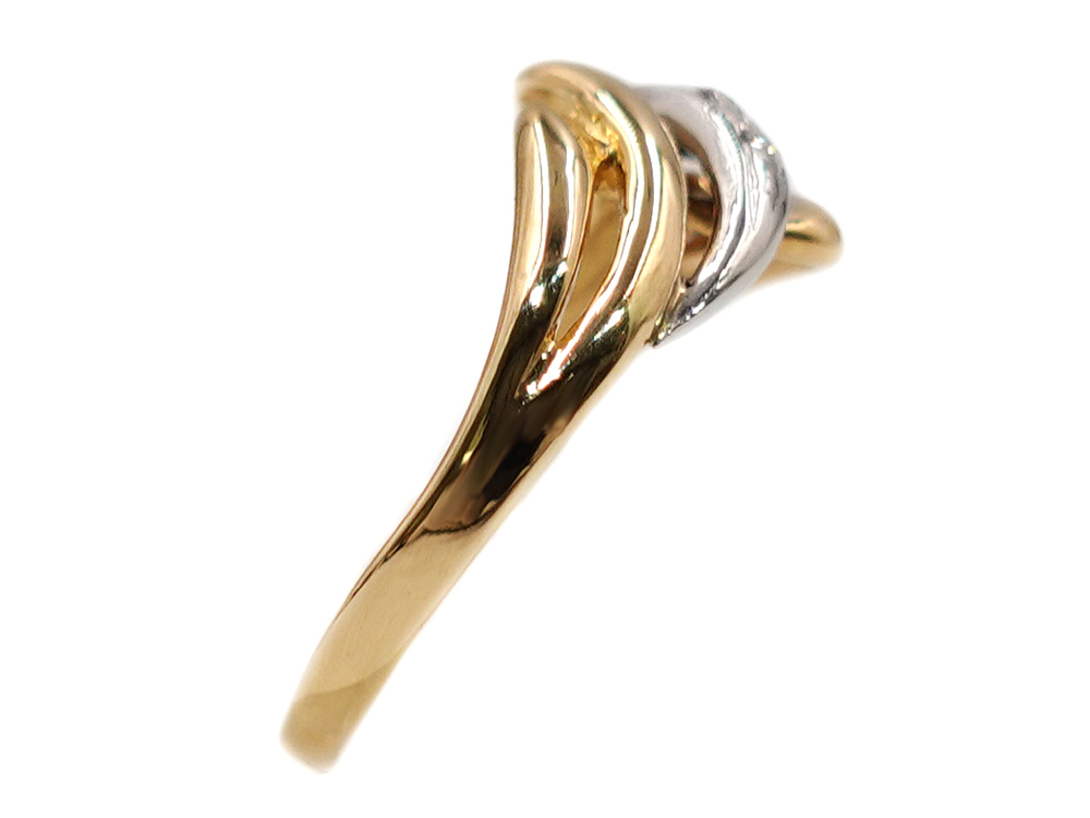 ジュエリー イエローゴールド×プラチナ コンビ ダイヤモンド リング ダイヤ0.03ct 2.5g 側面02