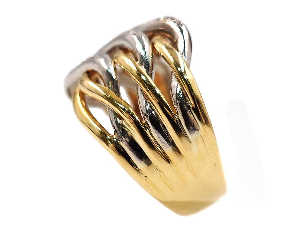 ジュエリー イエローゴールド×プラチナ コンビ ダイヤモンド リング ダイヤ0.03ct 6.5g 側面01
