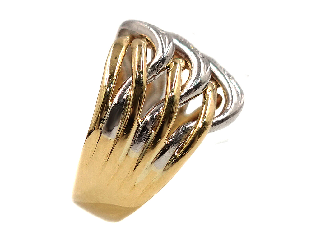 ジュエリー イエローゴールド×プラチナ コンビ ダイヤモンド リング ダイヤ0.03ct 6.5g 側面02