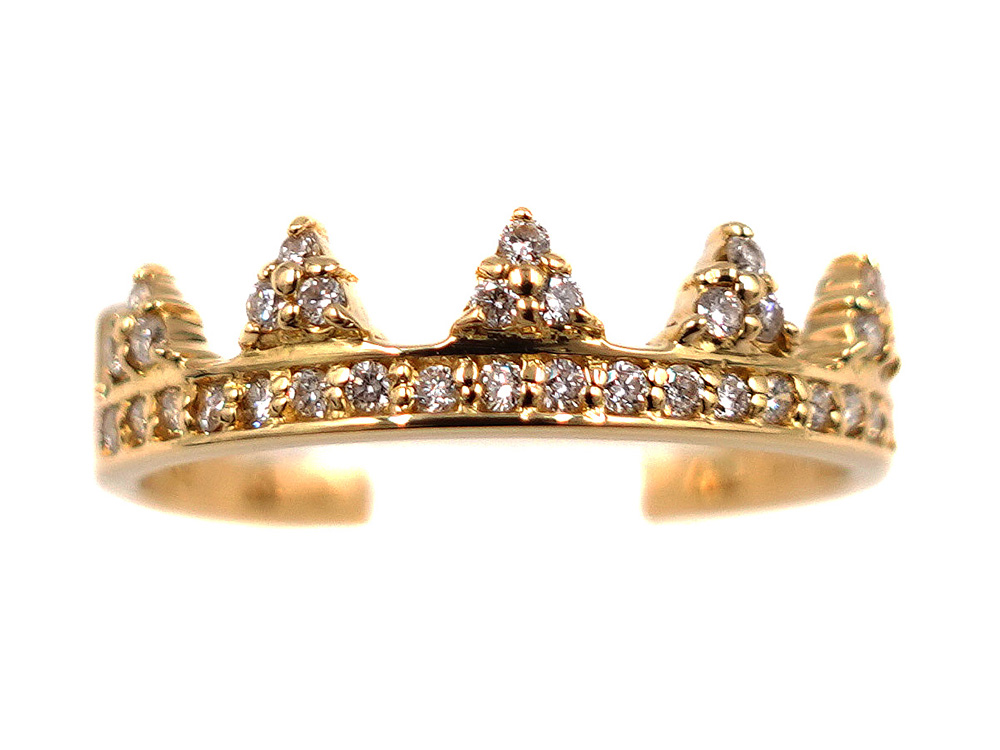 ジュエリー イエローゴールド ダイヤモンド リング ダイヤ0.17ct 2.5g 正面
