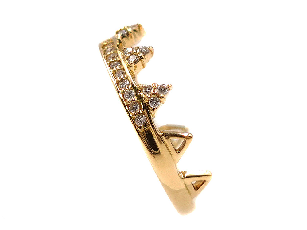 ジュエリー イエローゴールド ダイヤモンド リング ダイヤ0.17ct 2.5g 側面01