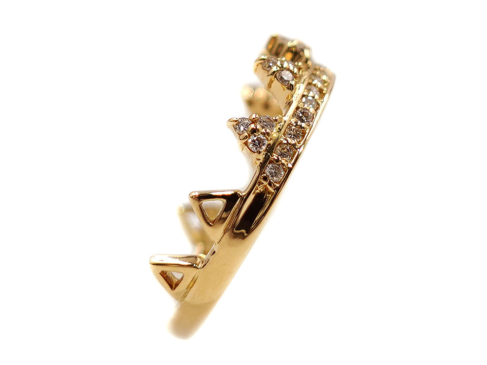 ジュエリー イエローゴールド ダイヤモンド リング ダイヤ0.17ct 2.5g 側面02