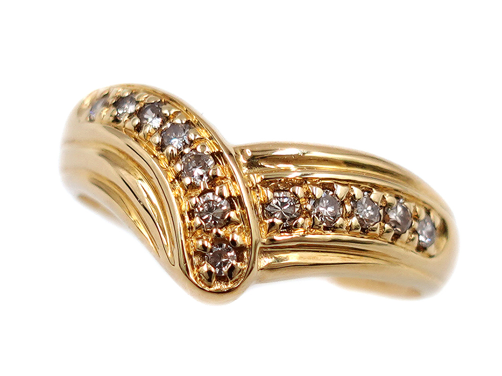 ジュエリー イエローゴールド ダイヤモンド リング ダイヤ0.17ct 2.9g