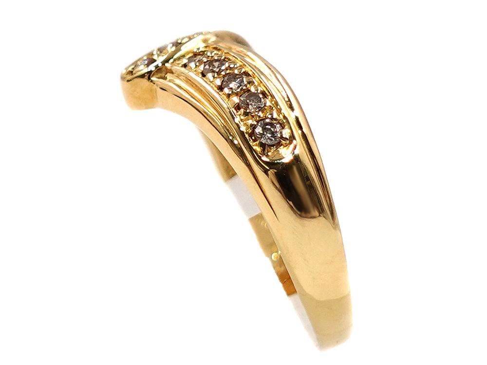 ジュエリー イエローゴールド ダイヤモンド リング ダイヤ0.17ct 2.9g 側面01