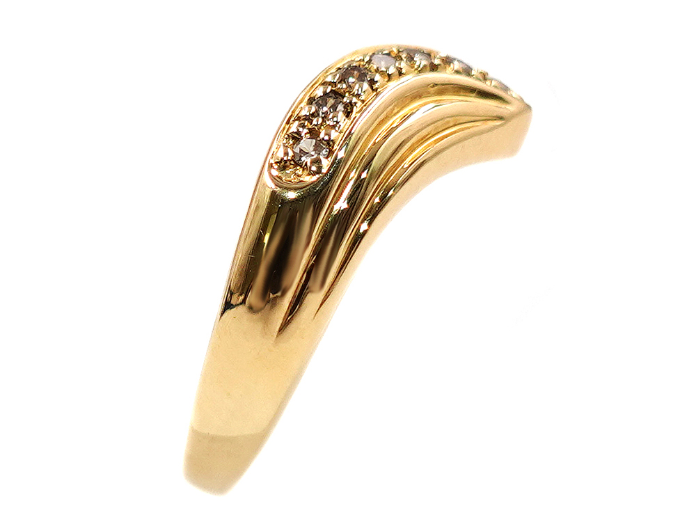 ジュエリー イエローゴールド ダイヤモンド リング ダイヤ0.17ct 2.9g 側面02