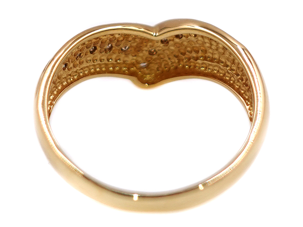 ジュエリー イエローゴールド ダイヤモンド リング ダイヤ0.17ct 2.9g 背面