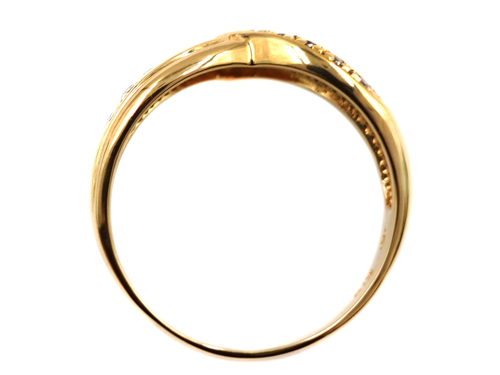 ジュエリー イエローゴールド ダイヤモンド リング ダイヤ0.17ct 2.9g 上面
