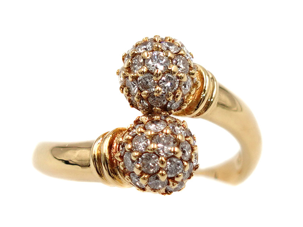 ジュエリー イエローゴールド ダイヤモンド リング ダイヤ0.65ct 5.8g 正面