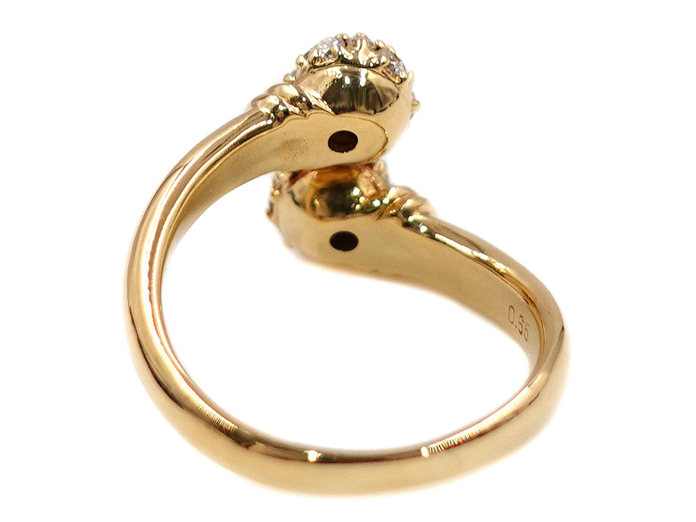 ジュエリー イエローゴールド ダイヤモンド リング ダイヤ0.65ct 5.8g 背面