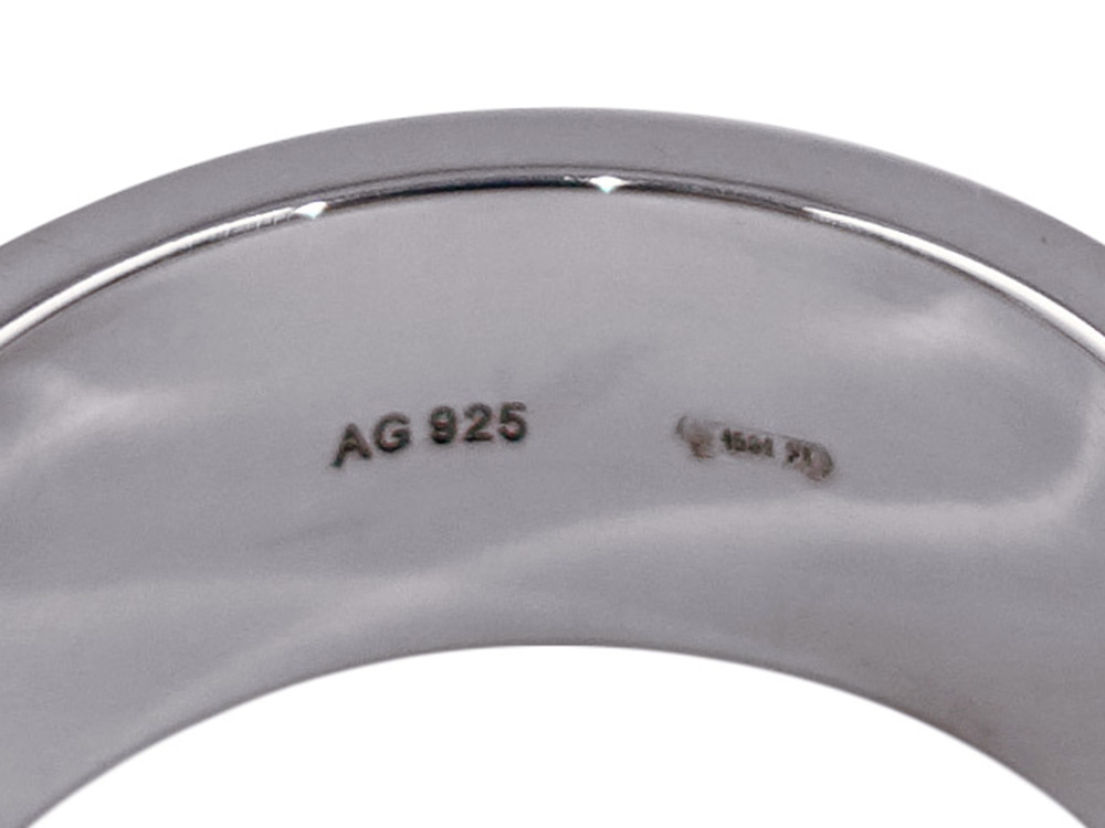 グッチ トレードマーク ロゴ リング Ag925 スターリングシルバー ‎163179 J8400 8106 刻印01