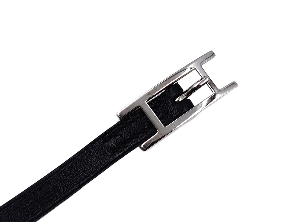 エルメス アピⅢ ブレスレット ブラック×シルバー 金具01