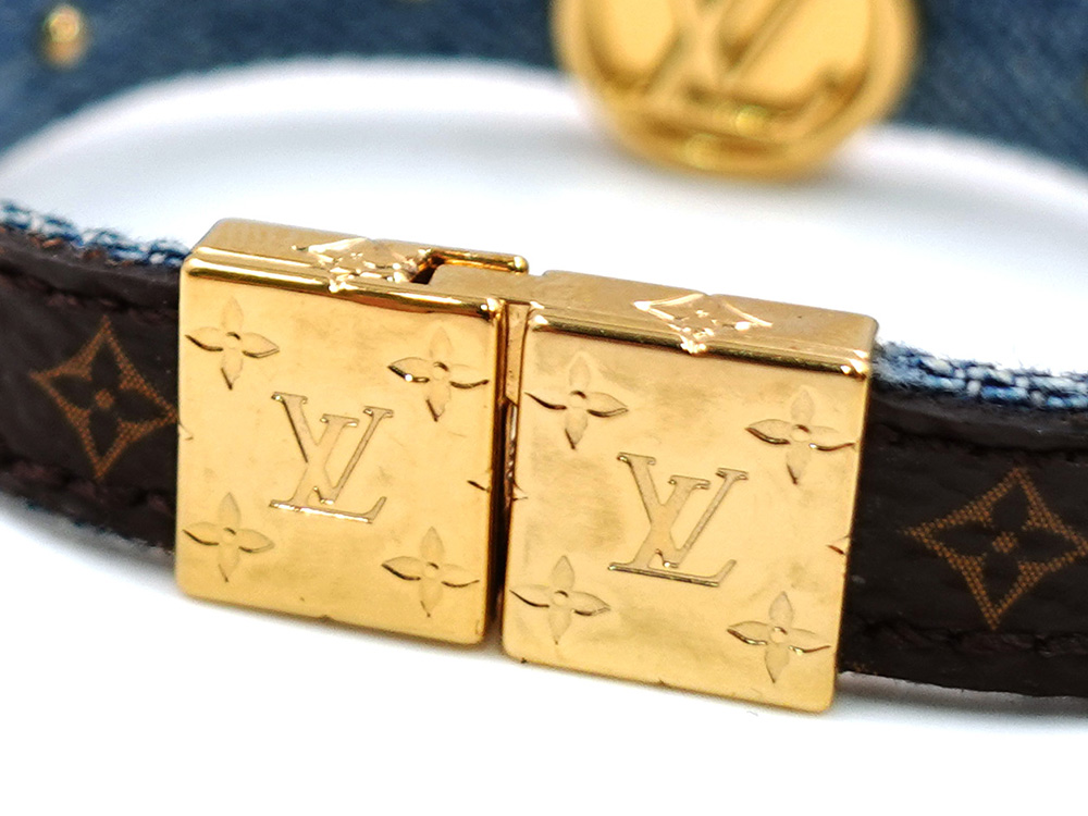 ルイヴィトン ブラスレ･LV サークル リバーシブル ブレスレット モノグラム×ブルー M6561F BC0159 開口部閉