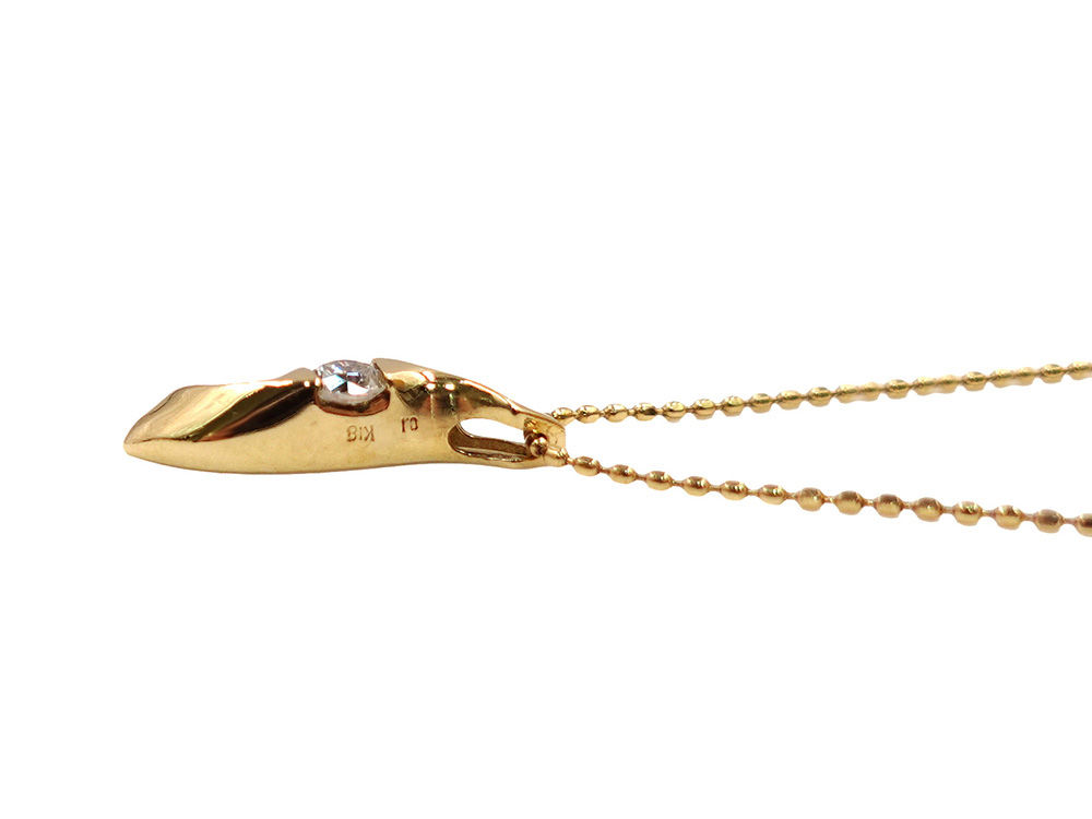 ジュエリー イエローゴールド ダイヤモンド ネックレス ダイヤ0.10ct 側面01