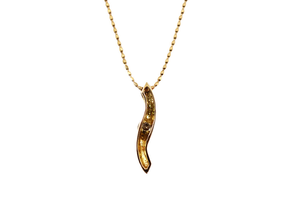 ジュエリー イエローゴールド ダイヤモンド ネックレス ダイヤ0.10ct 背面