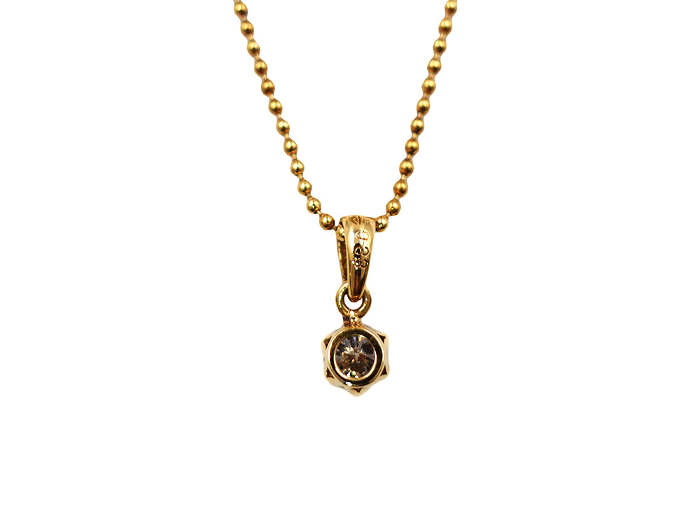 ジュエリー イエローゴールド ダイヤモンド ネックレス ダイヤ0.33ct 背面