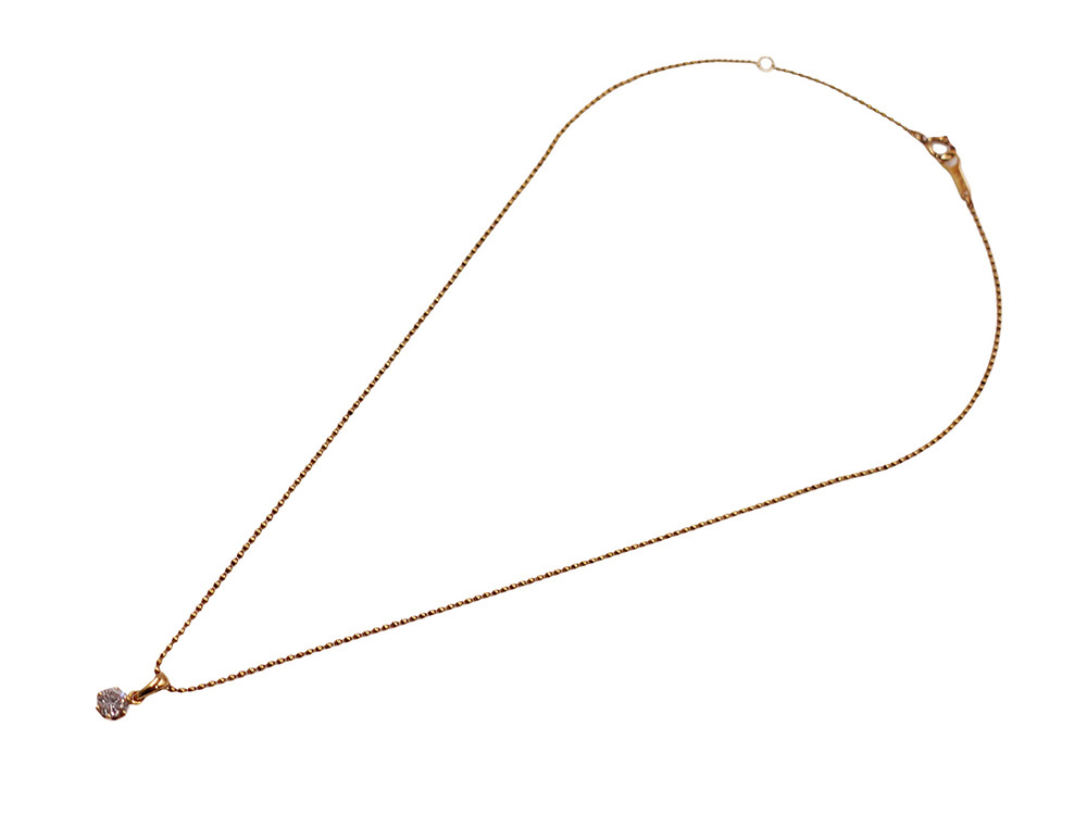 ジュエリー イエローゴールド ダイヤモンド ネックレス ダイヤ0.33ct 上面