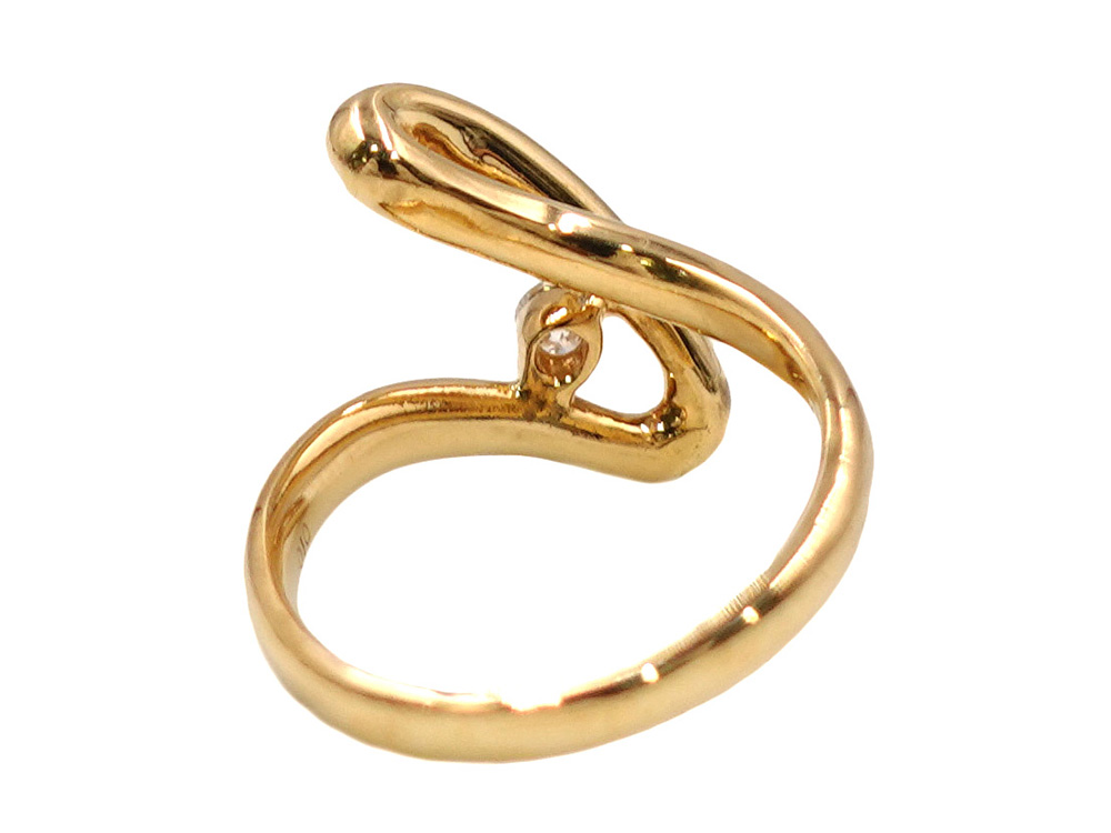 ジュエリー イエローゴールド ダイヤモンド リング ダイヤ0.10ct 5.4g 背面