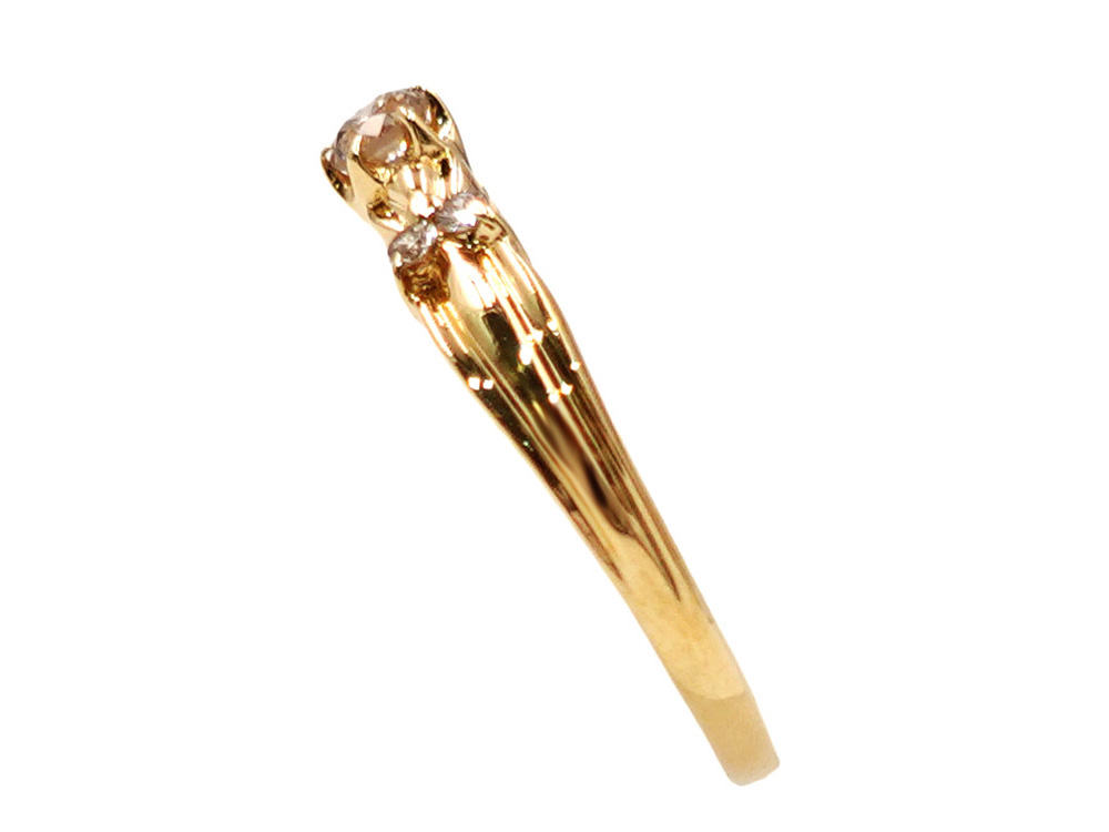 ジュエリー イエローゴールド ダイヤモンド リング ダイヤ0.17ct 1.9g 側面01