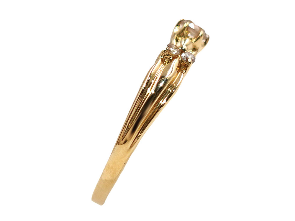 ジュエリー イエローゴールド ダイヤモンド リング ダイヤ0.17ct 1.9g 側面02