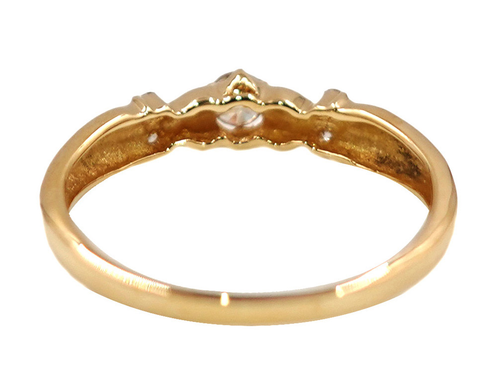 ジュエリー イエローゴールド ダイヤモンド リング ダイヤ0.17ct 1.9g 背面