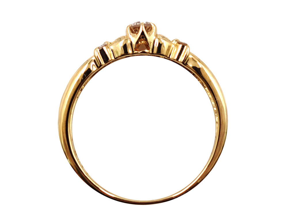 ジュエリー イエローゴールド ダイヤモンド リング ダイヤ0.17ct 1.9g 上面