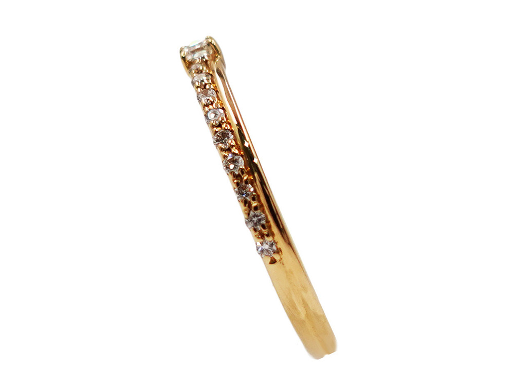 ジュエリー イエローゴールド ダイヤモンド リング ダイヤ0.12ct 1.8g 側面01