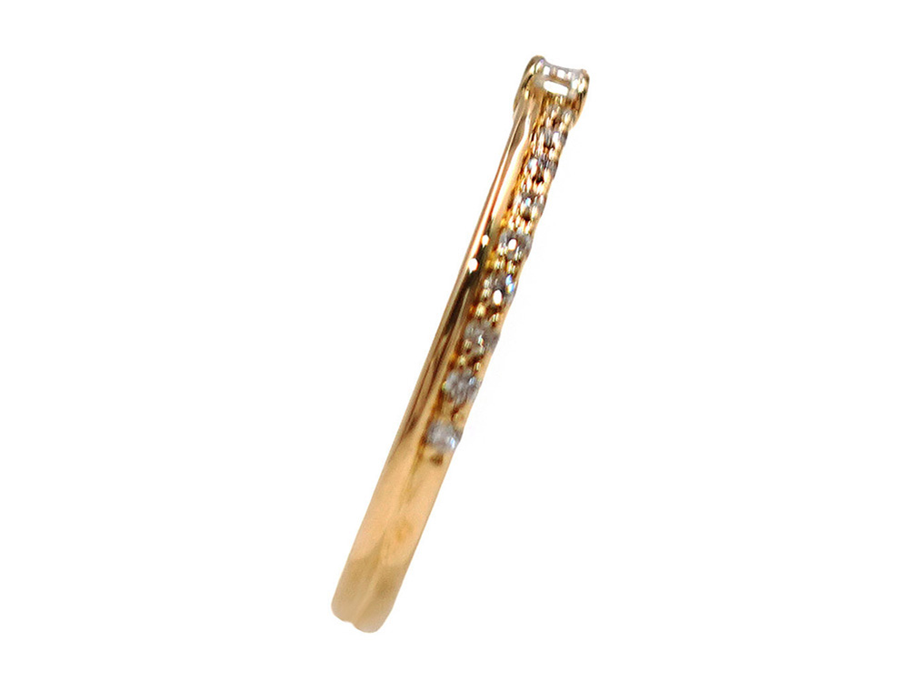 ジュエリー イエローゴールド ダイヤモンド リング ダイヤ0.12ct 1.8g 側面02