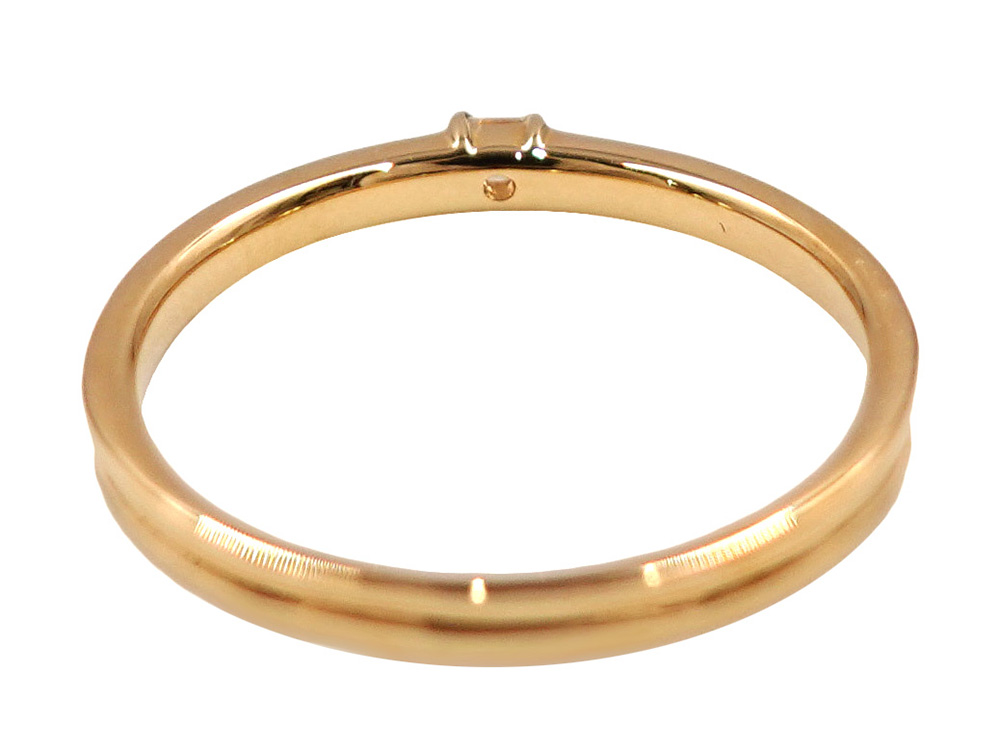 ジュエリー イエローゴールド ダイヤモンド リング ダイヤ0.12ct 1.8g 背面