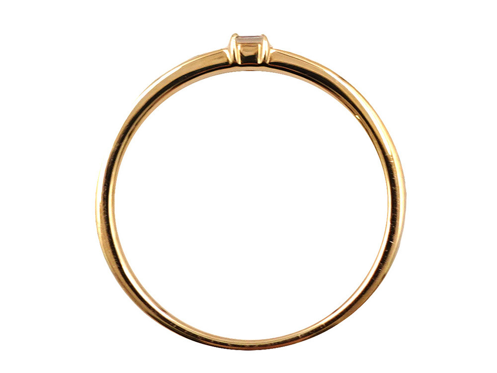 ジュエリー イエローゴールド ダイヤモンド リング ダイヤ0.12ct 1.8g 上面
