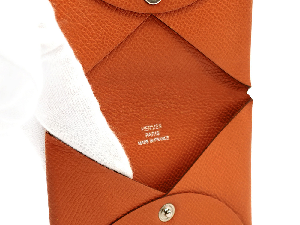 エルメス カルヴィ カードケース エプソン オレンジ系 カード入れ01