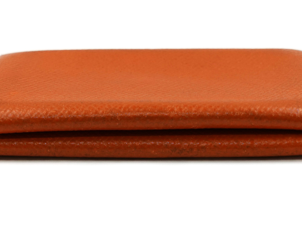 エルメス カルヴィ カードケース エプソン オレンジ系 外側ダメージ05