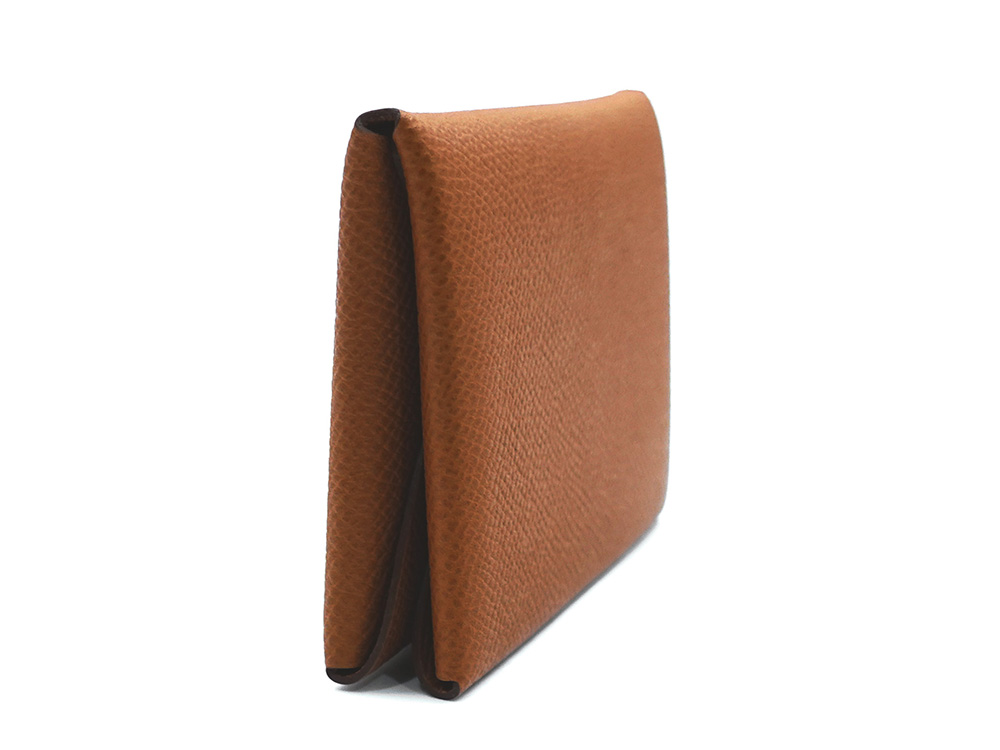 エルメス カルヴィ デュオ カード コインケース エプソン ゴールド 側面