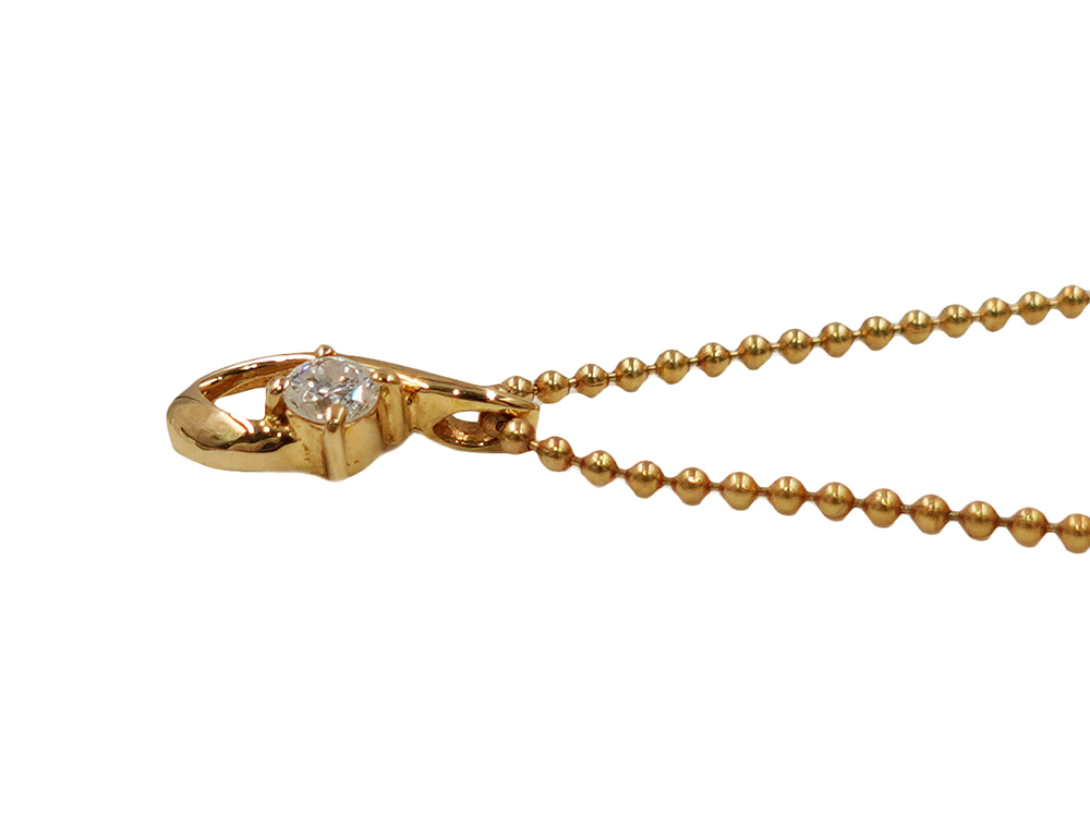 ジュエリー イエローゴールド ダイヤモンド ネックレス ダイヤ0.10ct 側面01