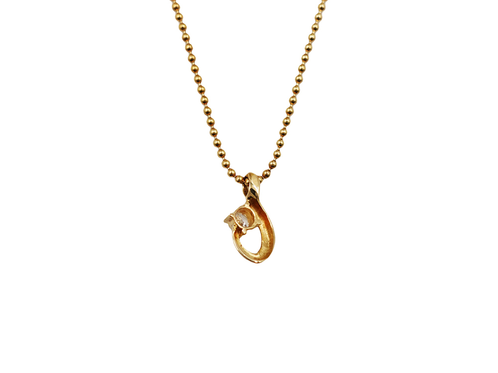 ジュエリー イエローゴールド ダイヤモンド ネックレス ダイヤ0.10ct 背面