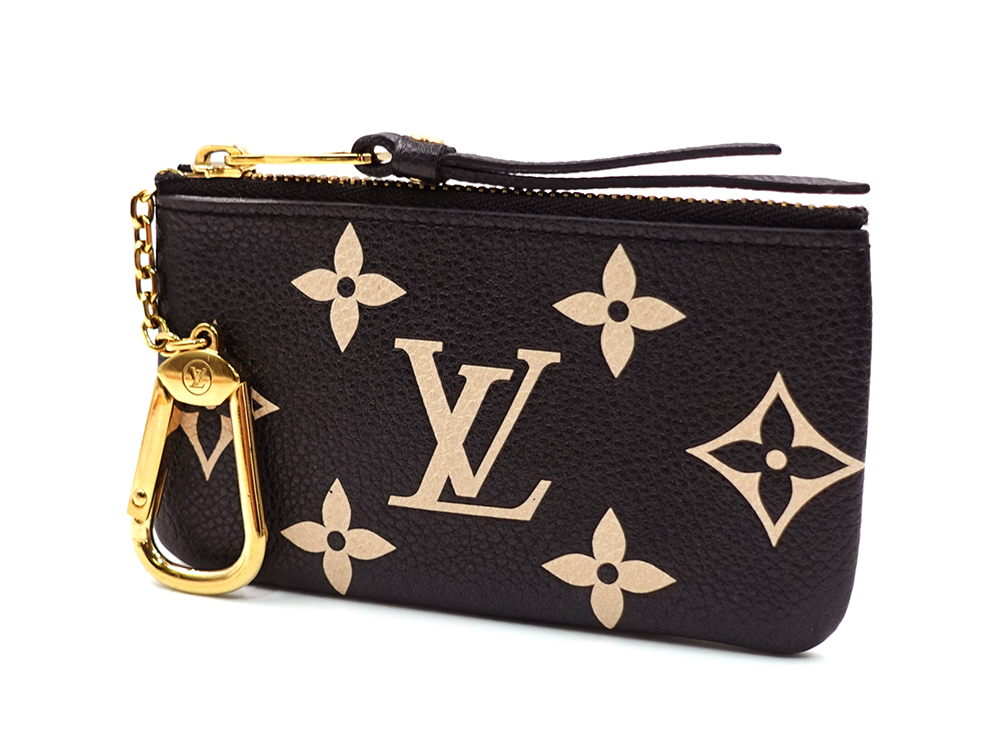 ルイヴィトン バイカラーモノグラム・アンプラント ポシェット・クレ ブラック×ベージュ キー・コインケース M80885 CT3283 トップ