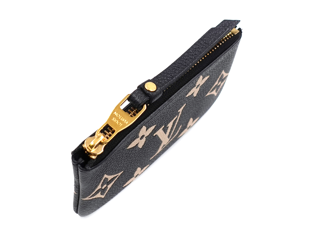 ルイヴィトン バイカラーモノグラム・アンプラント ポシェット・クレ ブラック×ベージュ キー・コインケース M80885 CT3283 開口部閉