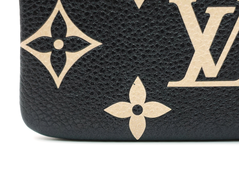 ルイヴィトン バイカラーモノグラム・アンプラント ポシェット・クレ ブラック×ベージュ キー・コインケース M80885 CT3283 外側ダメージ01