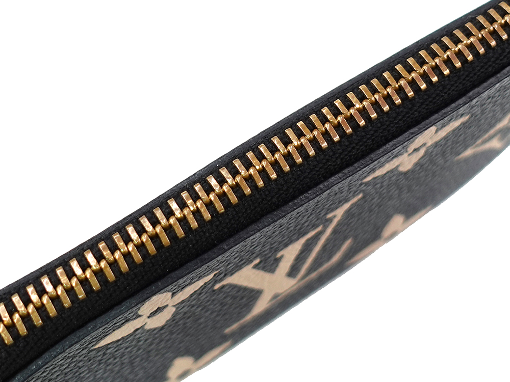 ルイヴィトン バイカラーモノグラム・アンプラント ポシェット・クレ ブラック×ベージュ キー・コインケース M80885 CT3283 外側ダメージ02