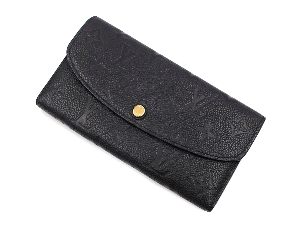 ルイヴィトン モノグラム・アンプラント ポルトフォイユ・エミリー ノワール 長財布 M62369 CA0231 上面