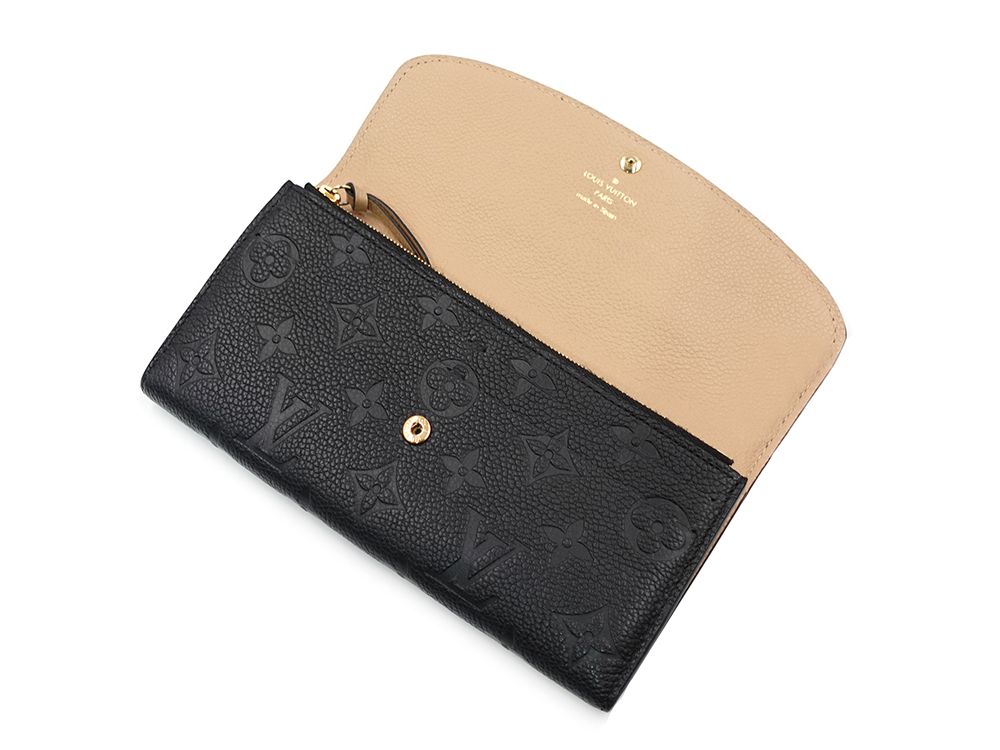 ルイヴィトン モノグラム・アンプラント ポルトフォイユ・エミリー ノワール 長財布 M62369 CA0231 上面開