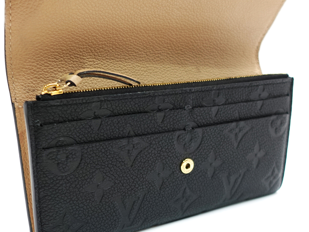 ルイヴィトン モノグラム・アンプラント ポルトフォイユ・エミリー ノワール 長財布 M62369 CA0231 カード入れ