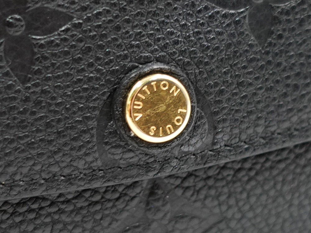 ルイヴィトン モノグラム・アンプラント ポルトフォイユ・エミリー ノワール 長財布 M62369 CA0231 外側ダメージ