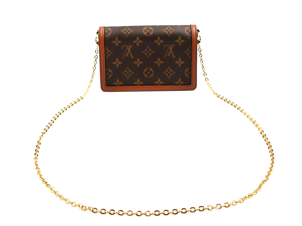 ルイヴィトン モノグラム×モノグラム・リバース ポルトフォイユ・ドーフィーヌ チェーンウォレット M68746 RFID 背面