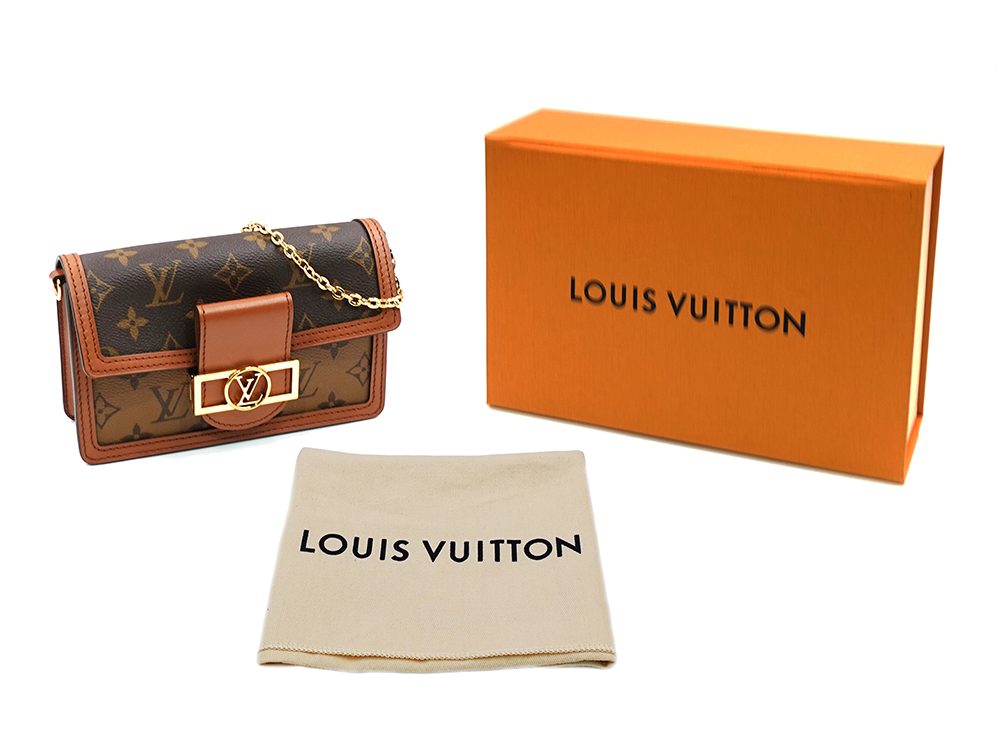 ルイヴィトン モノグラム×モノグラム・リバース ポルトフォイユ・ドーフィーヌ チェーンウォレット M68746 RFID 付属品