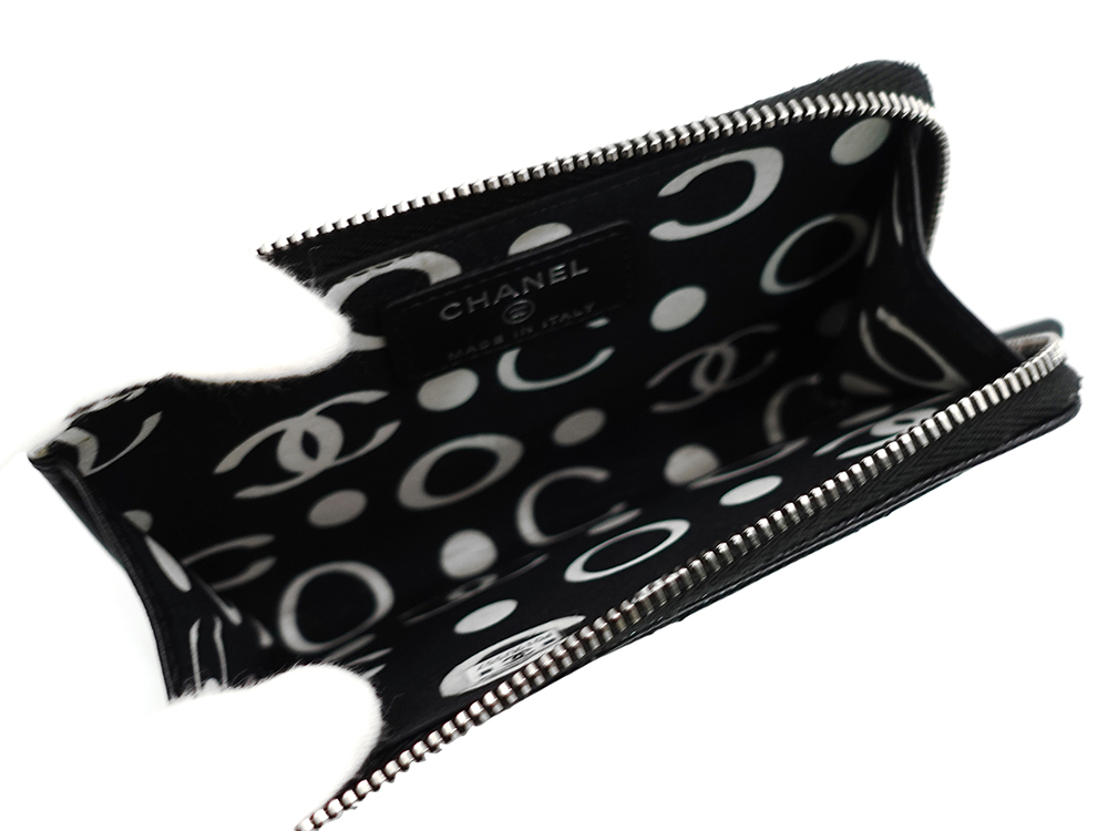 シャネル ジップ カードケース ブラック AP3836 内面