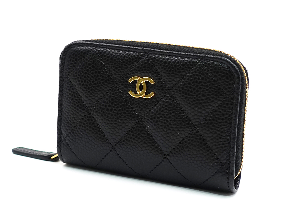 シャネル クラシック ジップ コインパース ブラック AP0216
