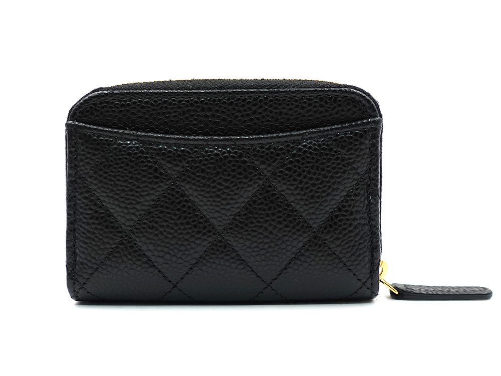 シャネル クラシック ジップ コインパース ブラック AP0216 背面