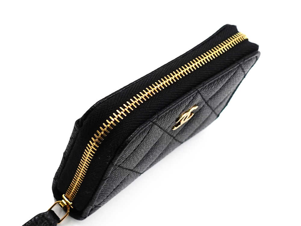 シャネル クラシック ジップ コインパース ブラック AP0216 開口部閉